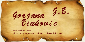Gorjana Biuković vizit kartica